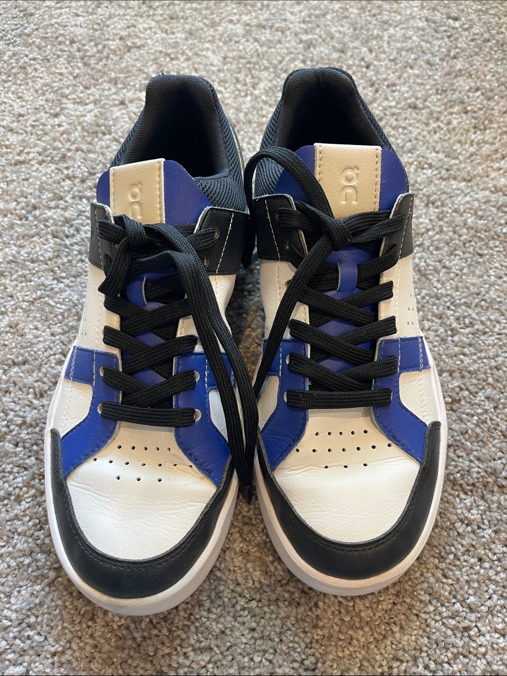 On Running Women's Low-Top Athletic Sneakers in White, Blue & Black